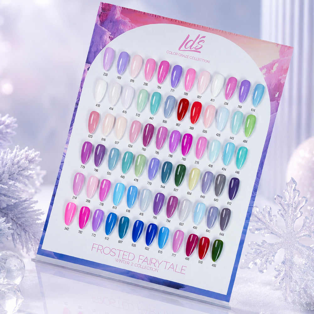 LDS Color Craze Winter 2 Frosted Fairytale Gel Nail Polish - Set 72 Color - 0.5oz