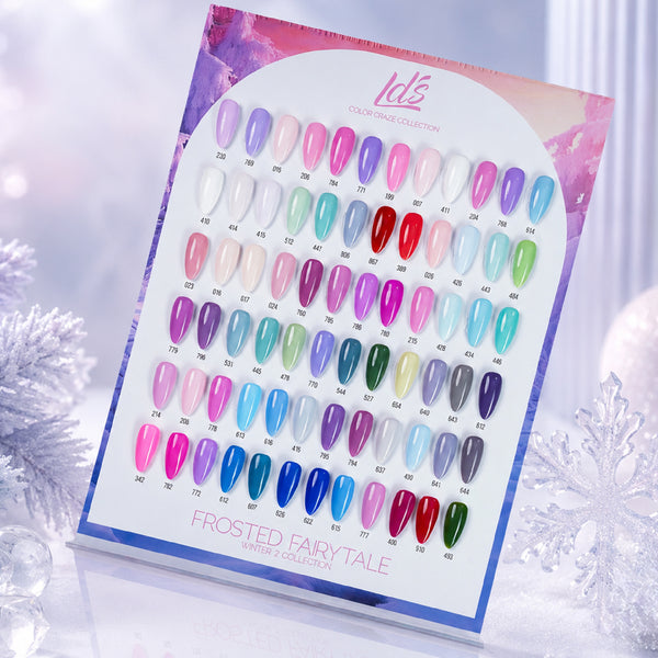 LDS Color Craze Winter 2 Frosted Fairytale Gel Nail Polish - Set 72 Color - 0.5oz