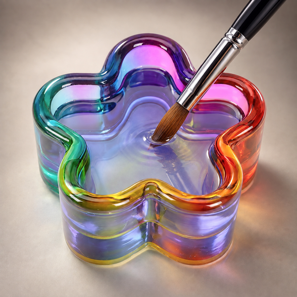 Glass Cup for Nail Liquid - Flower Dappen Dish