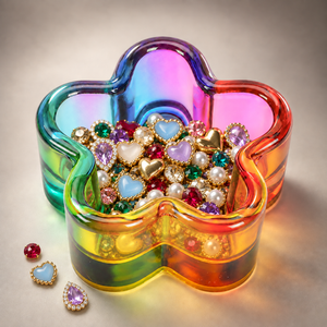 Glass Cup for Nail Liquid - Flower Dappen Dish