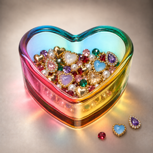 Glass Cup for Nail Liquid - Heart Dappen Dish
