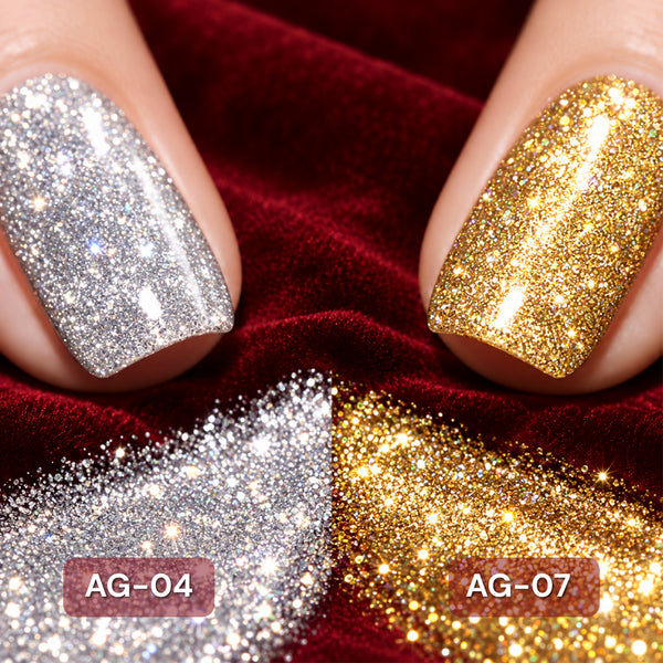 A'DOR 24 Karat Glitter Gel - Set 12 Colors - HEMA & TPO Free - 0.4 oz