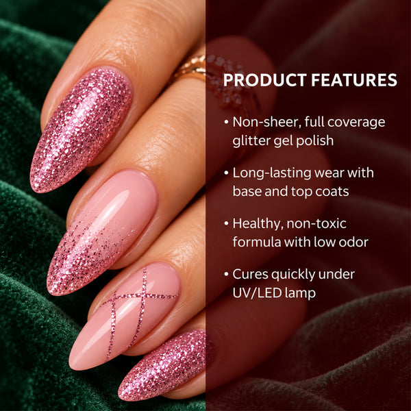A'DOR 24 Karat Glitter Gel - Set 12 Colors - HEMA & TPO Free - 0.4 oz