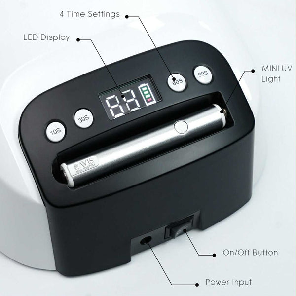 LAVIS 2-in-1 UV Nail Lamp - Universal Gel + Builder + Cat Eye Cure