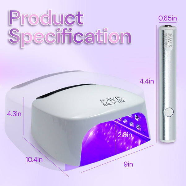 LAVIS 2-in-1 UV Nail Lamp - Universal Gel + Builder + Cat Eye Cure