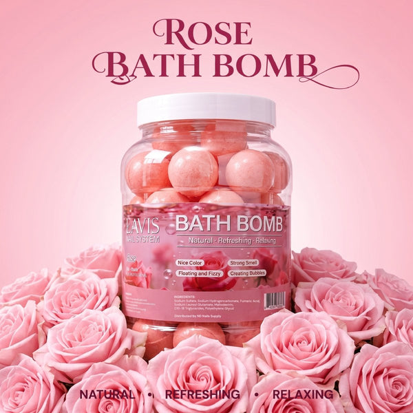 LAVIS Bath Bomb Jar - Choose Your Scent: Honey Pearl, Orange, Lavender, Mango, Rose, Jasmine, Mint & More