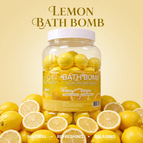 LAVIS Bath Bomb Jar - Choose Your Scent: Honey Pearl, Orange, Lavender, Mango, Rose, Jasmine, Mint & More