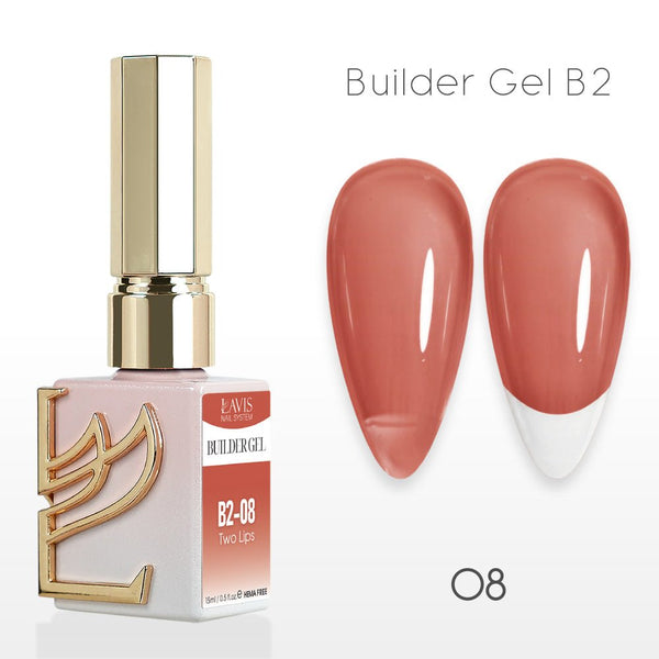 LAVIS Builder Gel In The Bottle (Ver 3) - B2 - 08 Two Lips - Gel Polish 0.5oz - DTK Nail Supply