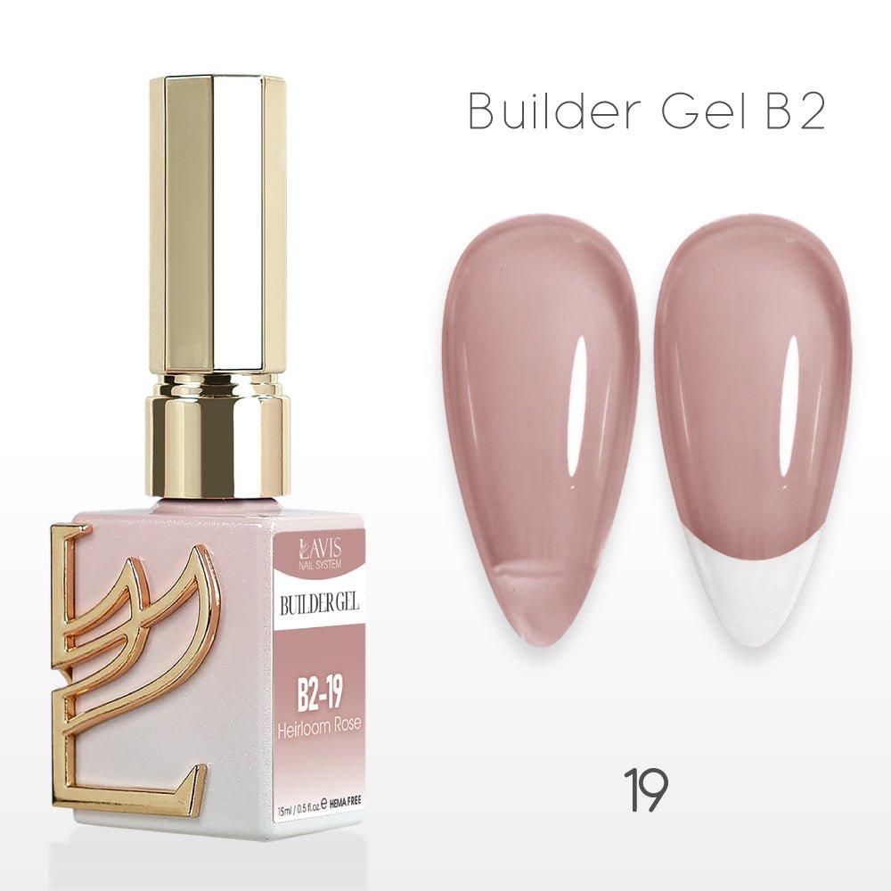LAVIS Builder Gel In The Bottle (Ver 3) - B2 - 19 Heirloom Rose - Gel Polish 0.5oz - DTK Nail Supply