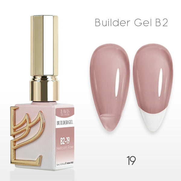 LAVIS Builder Gel In The Bottle (Ver 3) - B2 - 19 Heirloom Rose - Gel Polish 0.5oz - DTK Nail Supply