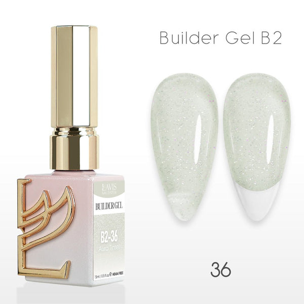 LAVIS Builder Gel In The Bottle (Ver 3) - B2 - 36 Aura Tinsel - Gel Polish 0.5oz - DTK Nail Supply