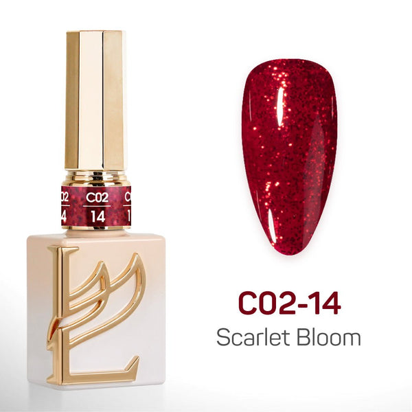 LAVIS C02 (Ver2) - Set 24 Colors - Gel Polish 0.5 oz - Scarlet Bloom Collection - DTK Nail Supply