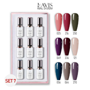 Lavis Gel Color Set 7 (9 Colors) – Bright & Playful Gel Polish Set for Nail Salons
