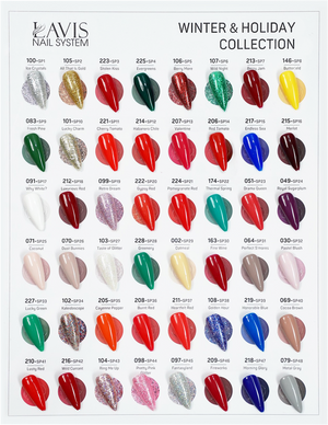 Lavis 3 in 1 Set 48 Colors Winter & Holiday Collection - Acrylic & Dip Powder (1.5oz), Gel & Lacquer Matching + FREE 6 LAVIS 3 in 1 New Colors (277-282) or FREE LAVIS Cat Eye Set 12 Colors (CE1 or CE8)