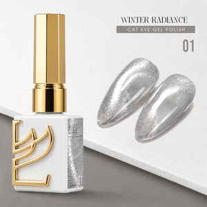 LAVIS Cat Eye - Set 12 Colors - Gel Polish 0.5 oz - Winter Radiance Collection + FREE Sample Color Chart + FREE Cat Eye Magnet
