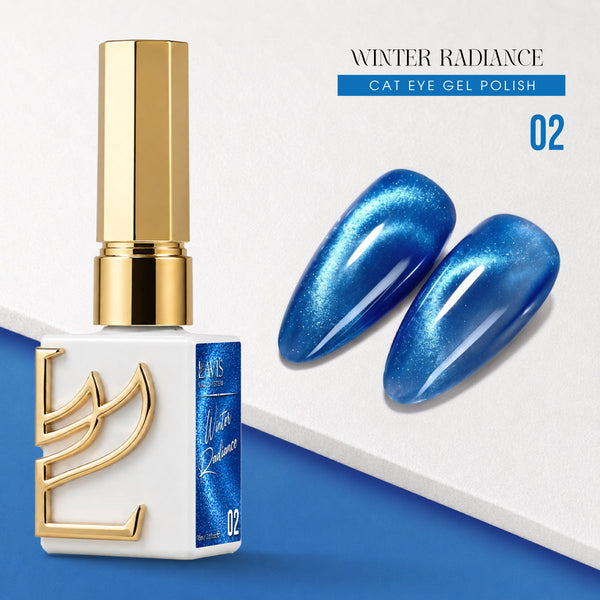 LAVIS Cat Eye - Set 12 Colors - Gel Polish 0.5 oz - Winter Radiance Collection + FREE Sample Color Chart + FREE Cat Eye Magnet