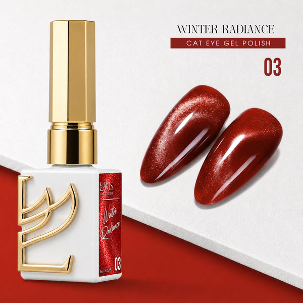 LAVIS Cat Eye - Set 12 Colors - Gel Polish 0.5 oz - Winter Radiance Collection + FREE Sample Color Chart + FREE Cat Eye Magnet