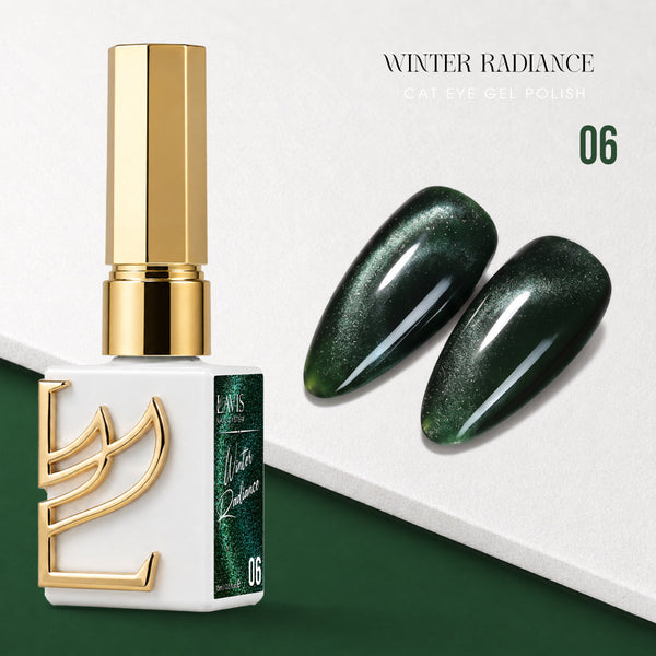 LAVIS Cat Eye - Set 12 Colors - Gel Polish 0.5 oz - Winter Radiance Collection + FREE Sample Color Chart + FREE Cat Eye Magnet