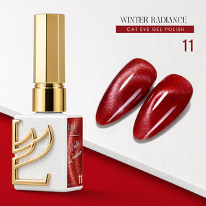 LAVIS Cat Eye - Set 12 Colors - Gel Polish 0.5 oz - Winter Radiance Collection + FREE Sample Color Chart + FREE Cat Eye Magnet
