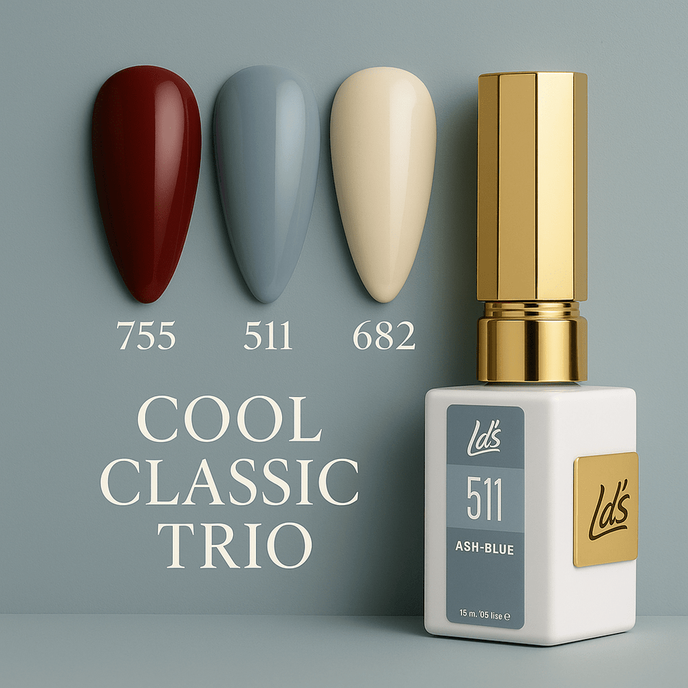 LDS Color Craze Gel Set - Cocoa Powder Blue - 755, 511, 682 - DTK Nail Supply