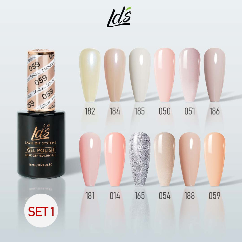 LDS Gel Color Set 1 (12 Colors) – Core Signature Nude Gel Polish Set for Nail Salons