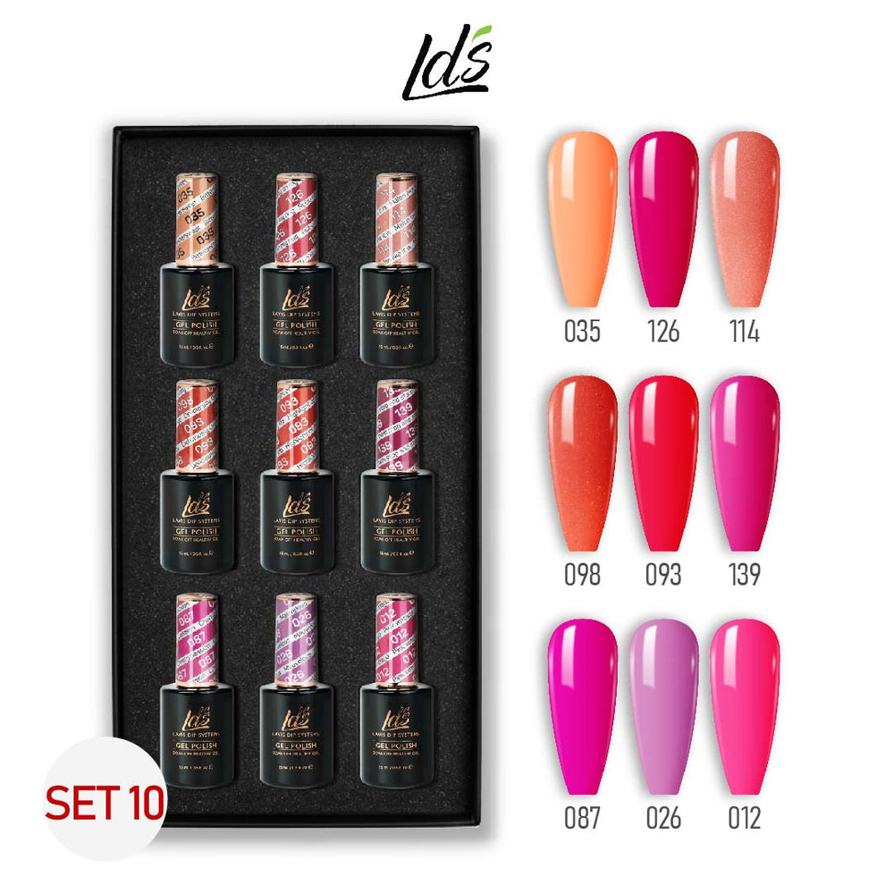 LDS Gel Color Set 10 (9 Colors) | Professional Gel Polish Collection