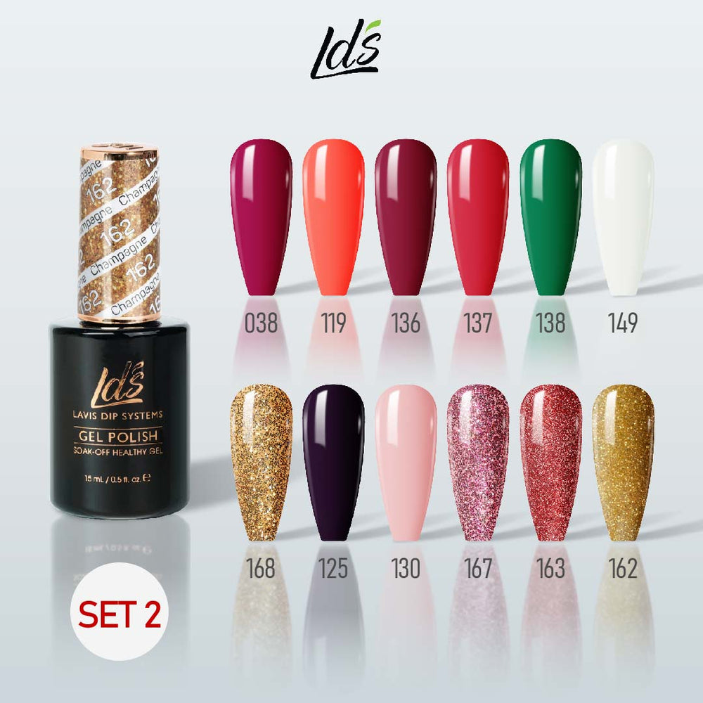 LDS Gel Color Set 2 (12 Colors) – Elegant & Chic Neutral Gel Polish Set for Nail Salons