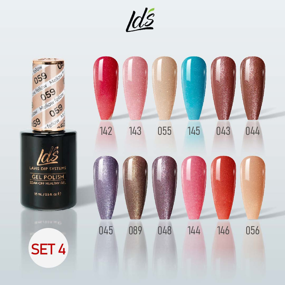 LDS Gel Color Set 4 (12 Colors) – French & Bridal Nude Gel Polish Set for Nail Salons