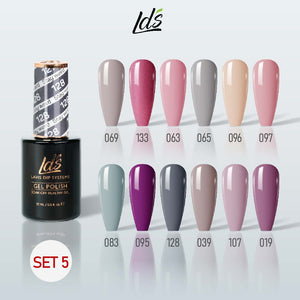 LDS Gel Color Set 5 (12 Colors) | Soft Feminine & Everyday Nude Gel Collection