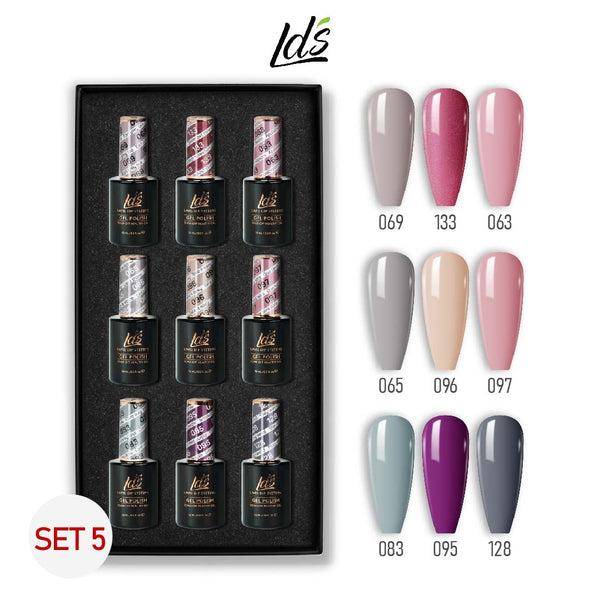 LDS Gel Color Set 5 (9 Colors) | Soft Pink & Nude Gel Collection