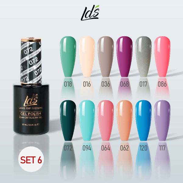 LDS Gel Color Set 6 (12 Colors) | Clean Nude & Natural Balance Gel Polish Collection