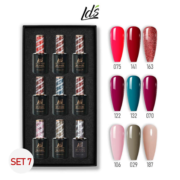LDS Gel Color Set 7 (9 Colors) | Trendy Neutral Gel Polish Set