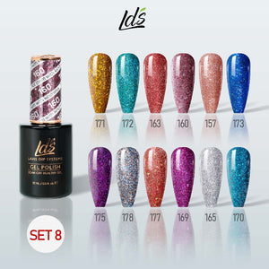 LDS Gel Color Set 8 (12 Colors) | Deep Luxury & Statement Gel Polish Collection