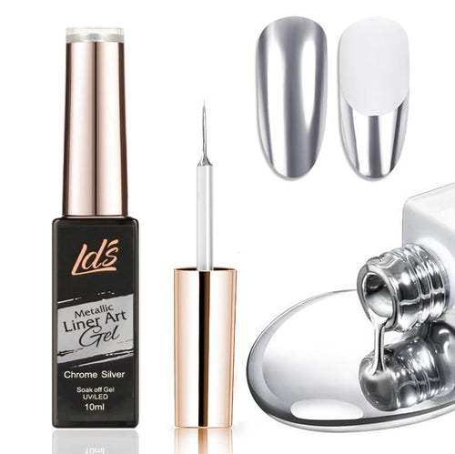 LDS Metallic Line Art Gel Chrome Silver UV/LED