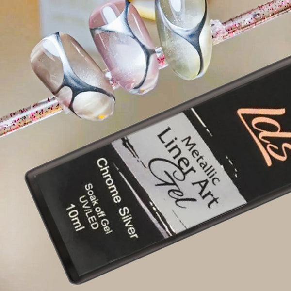 LDS Metallic Line Art Gel Chrome Silver UV/LED