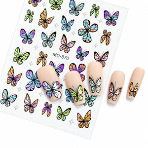 Butterfly Nail Art Stickers MO-870 - Multicolor