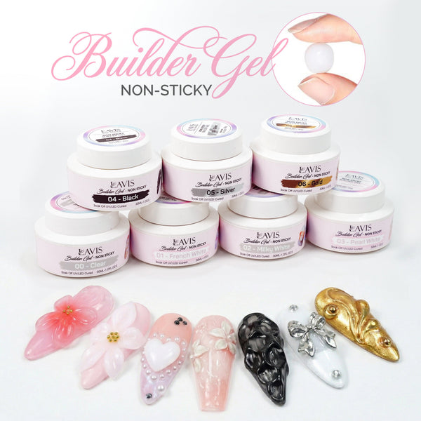 LAVIS Builder Gel Jar Non Sticky - Set 6 Colors - 30g