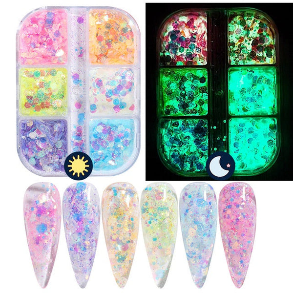 6 Grids of Glow in the Dark Sequins - 1909-20 - #12