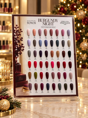 SNS Pro Burgundy Night - Set 48 Colors - Gel Polish & Matching Nail Lacquer Duo - 0.5oz
