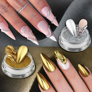 SNS Chrome Powder - Set 12 Colors with SNS Chrome Base & Chrome Top