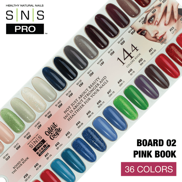 SNS Pro 4 in 1 Pink - Board 2 (037 - 072) - Dip, Gel & Lacquer Matching