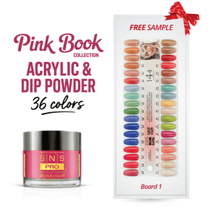 SNS Pro Dipping & Acrylic Powder - Set 36 Colors - Board 1 (001 - 036) - Pink Collection