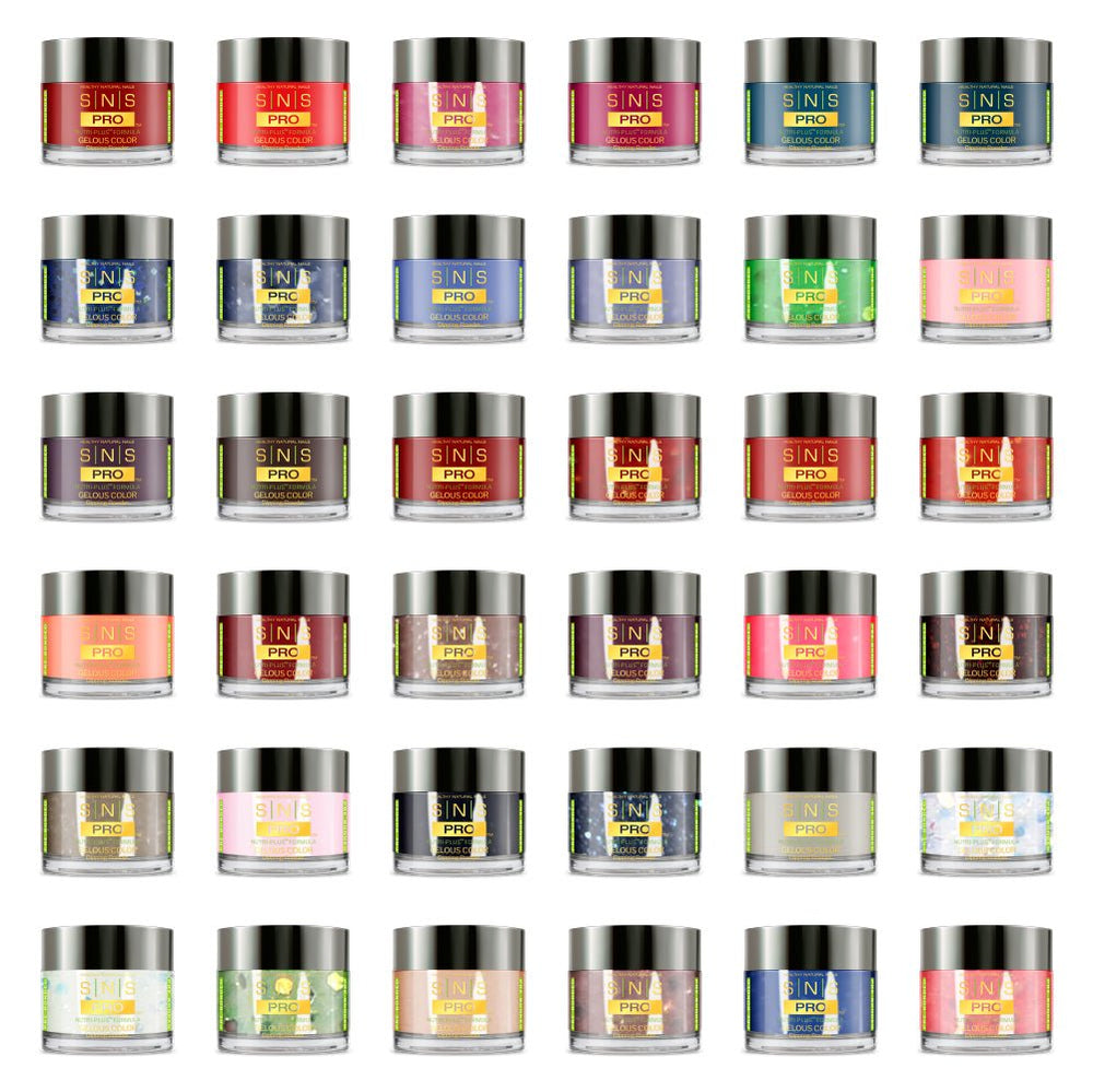 SNS Pro Dipping & Acrylic Powder - Set 36 Colors - Board 2 (037 - 072) - Pink Collection