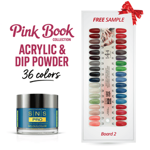 SNS Pro Dipping & Acrylic Powder - Set 36 Colors - Board 2 (037 - 072) - Pink Collection