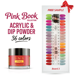SNS Pro Dipping & Acrylic Powder - Set 36 Colors - Board 3 (073 - 108) - Pink Collection