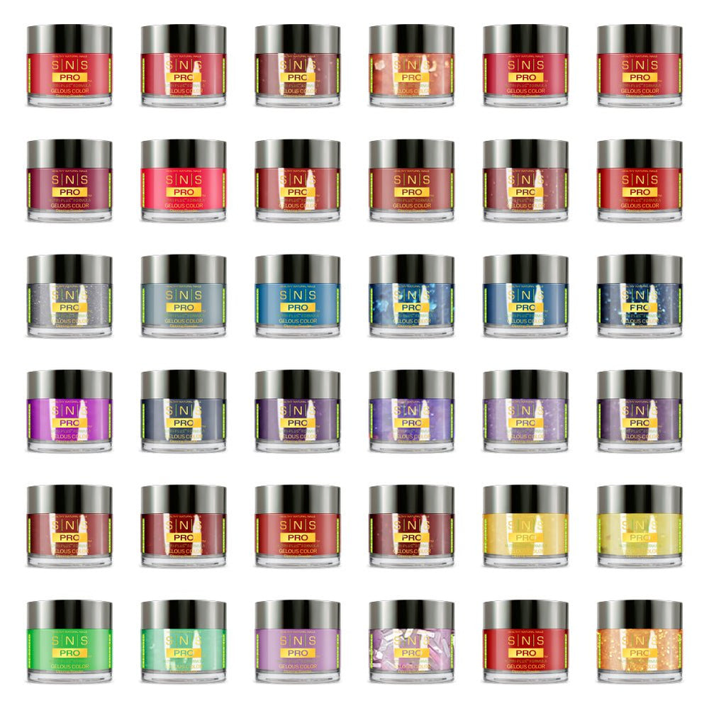 SNS Pro Dipping & Acrylic Powder - Set 36 Colors - Board 4 (109 - 144) - Pink Collection