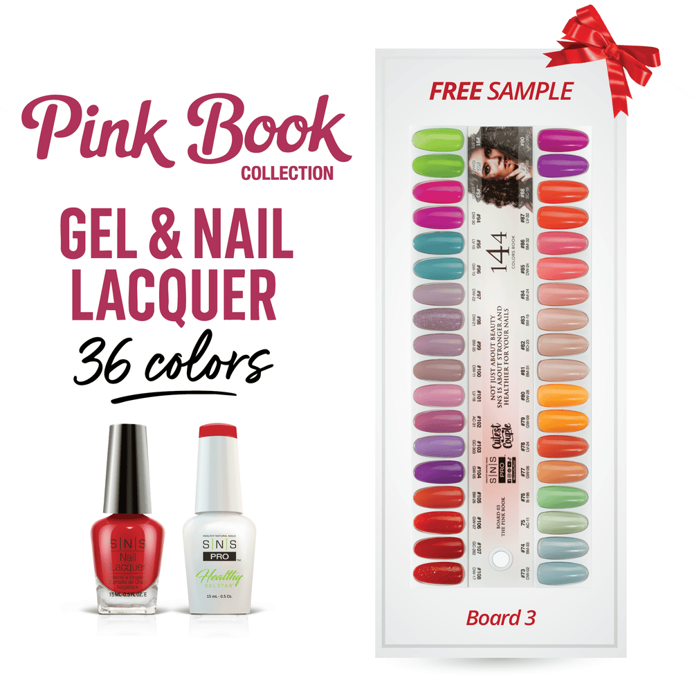 SNS Pro Gel Nail Polish Duo Set 36 Colors - Board 3 (073 - 108) - Pink Collection