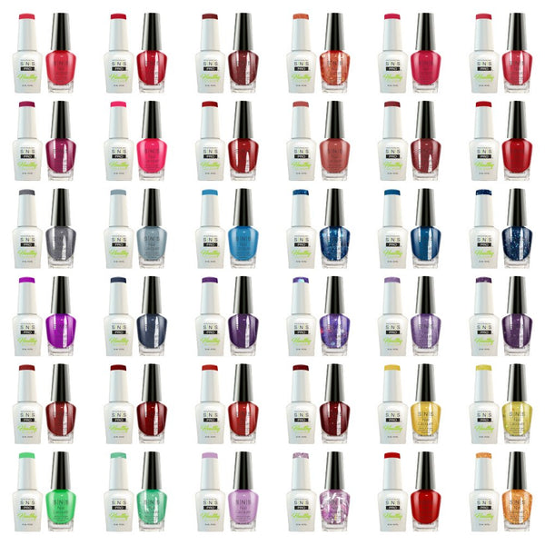 SNS Pro Gel Nail Polish Duo Set 36 Colors - Board 4 (109 - 144) - Pink Collection