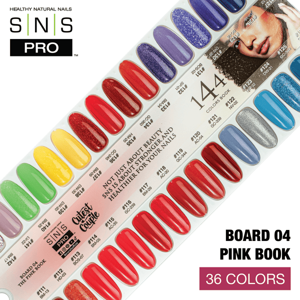 SNS Pro Gel Nail Polish Duo Set 36 Colors - Board 4 (109 - 144) - Pink Collection