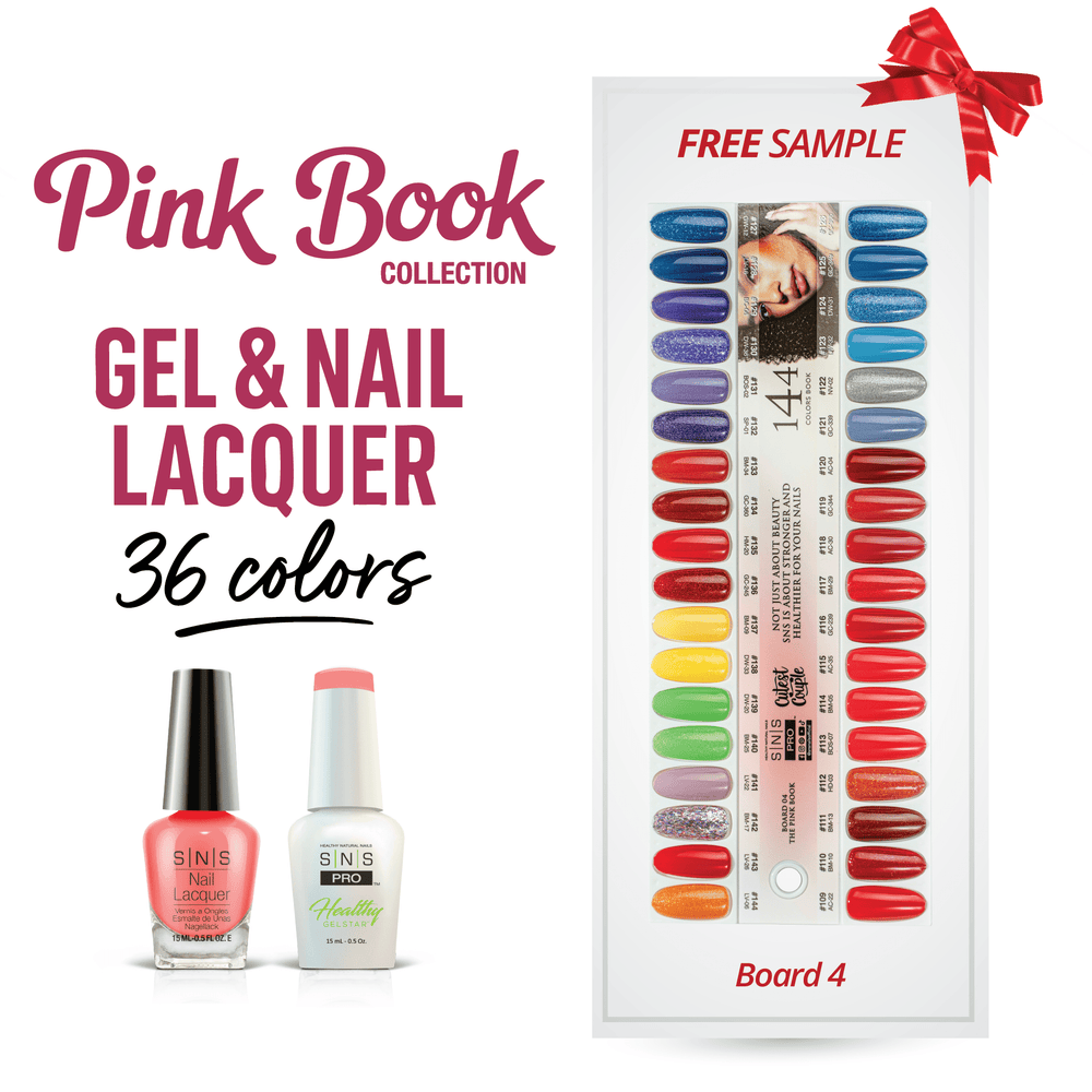 SNS Pro Gel Nail Polish Duo Set 36 Colors - Board 4 (109 - 144) - Pink Collection